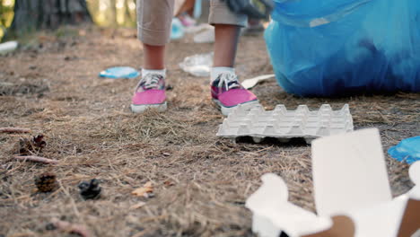 volunteer cleanup in the forest