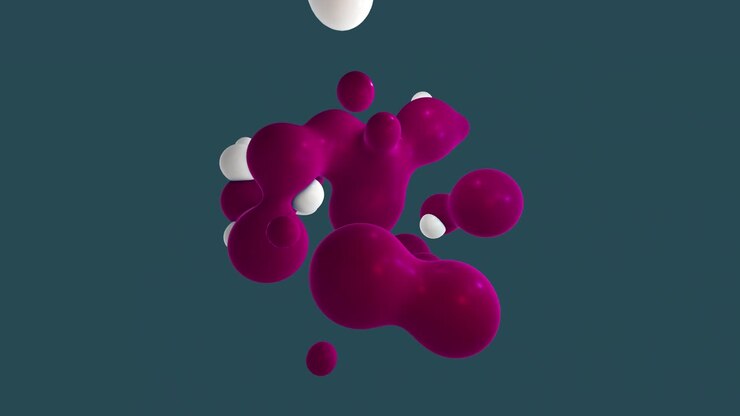 Abstract background with morphing spheres in flat style