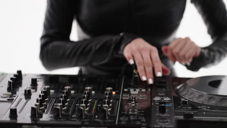 woman djing with a mixer