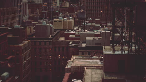 looking down at new york city