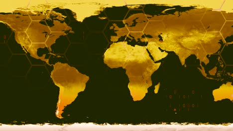 mapa del mundo de alta tecnología digital datos de satélite vista sala de guerra 4k