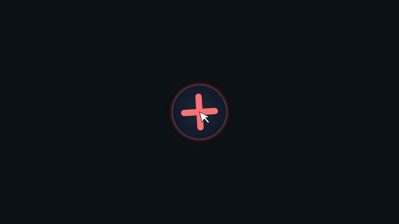 Animated Cursor Clicking a Close Button That Transforms Into a Plus Sign