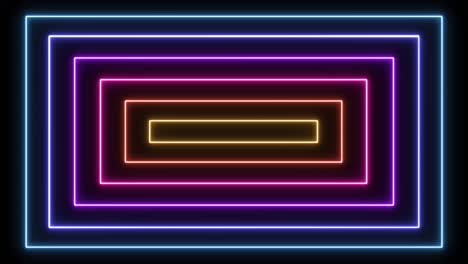 neon rectangles morphing and pulsating rhythmically.