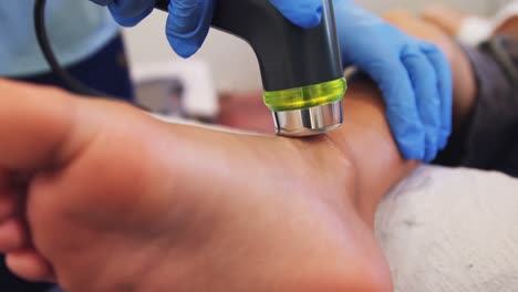 close-up of physiotherapist giving leg massage to a patient 4k