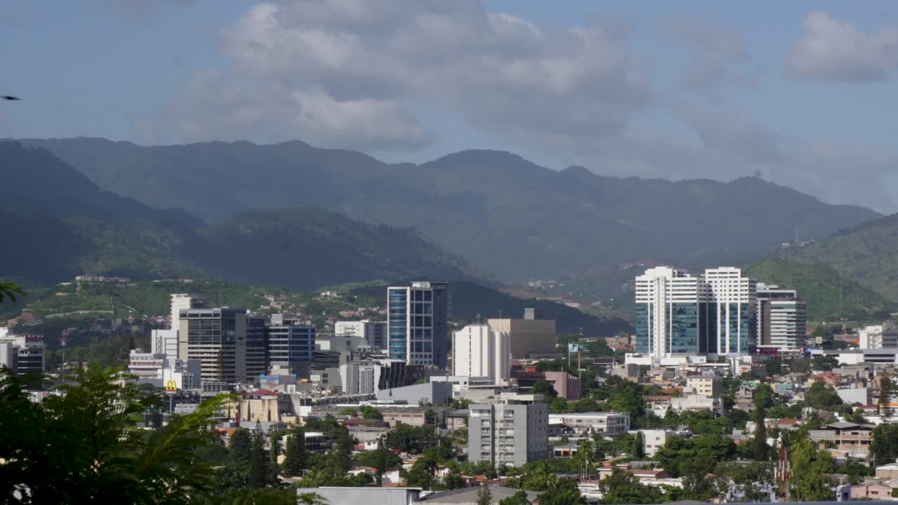 Modern commercial office towers in the business center of Tegucigalpa, Honduras. Economic growth.