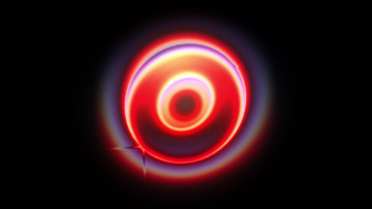 Abstract Glowing Pulsating Circle on Black Background