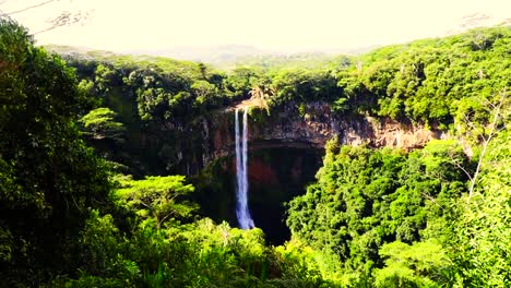 the beautiful waterfall in chamarel, mauritius, africa