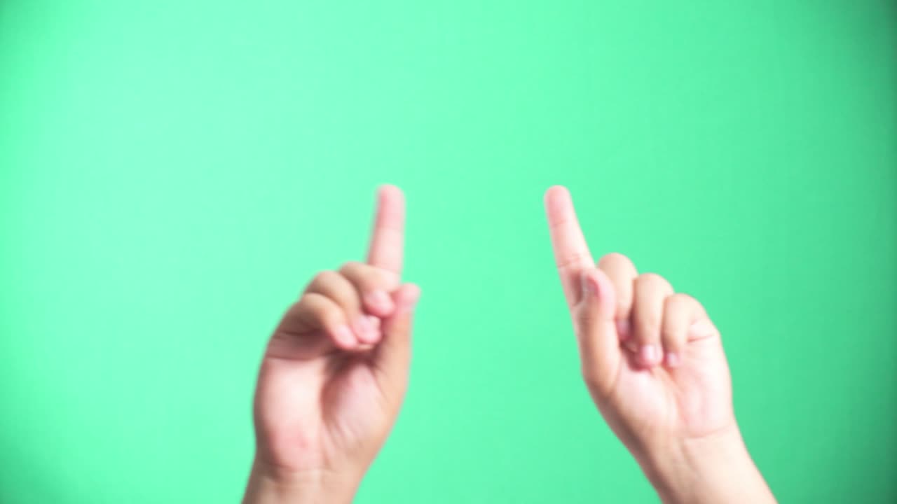 A person responding negatively with his fingers in an insistent way. Not. 4k green screen
