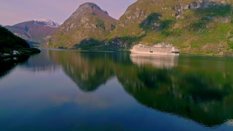 A-cruise-ship-on-a-picturesque-fjord-in-Norway