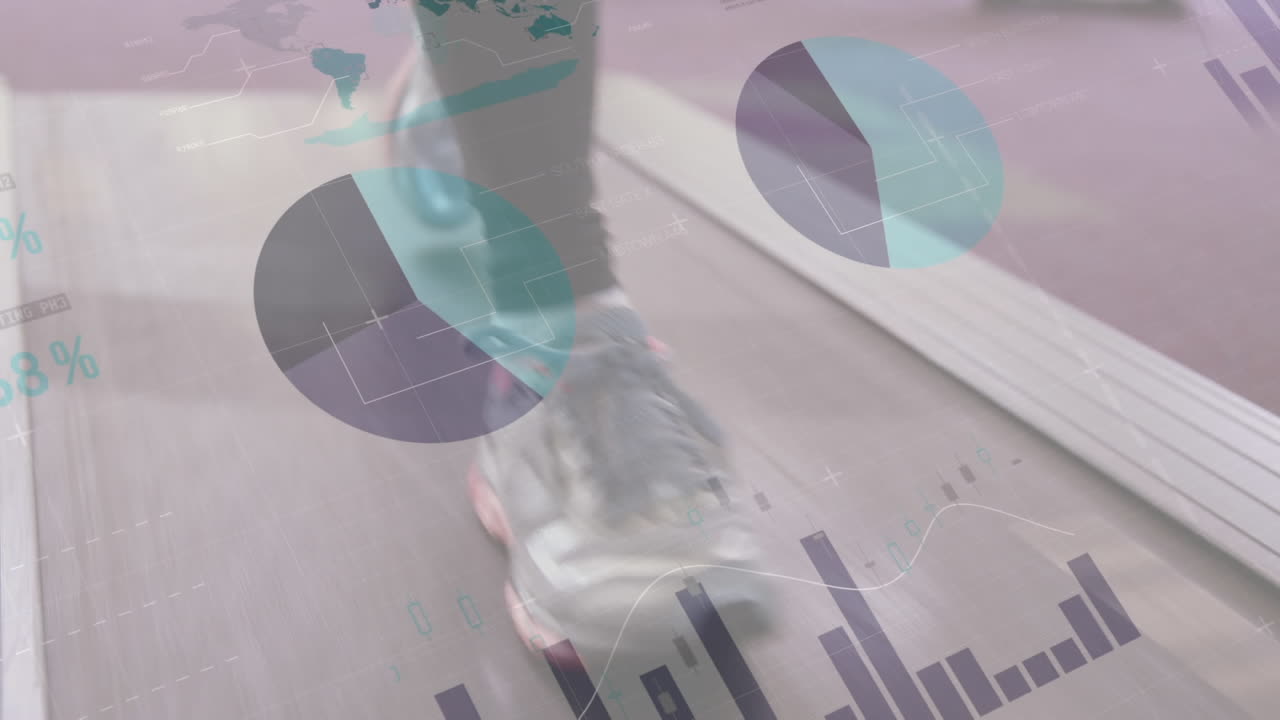 animación de la red de conexiones con el atleta en una cinta de correr