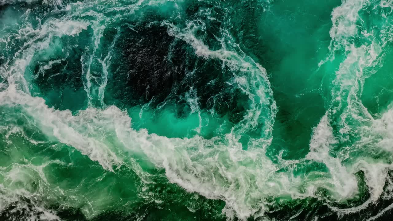 las olas de agua del río y el mar se encuentran durante la marea alta y la marea baja.