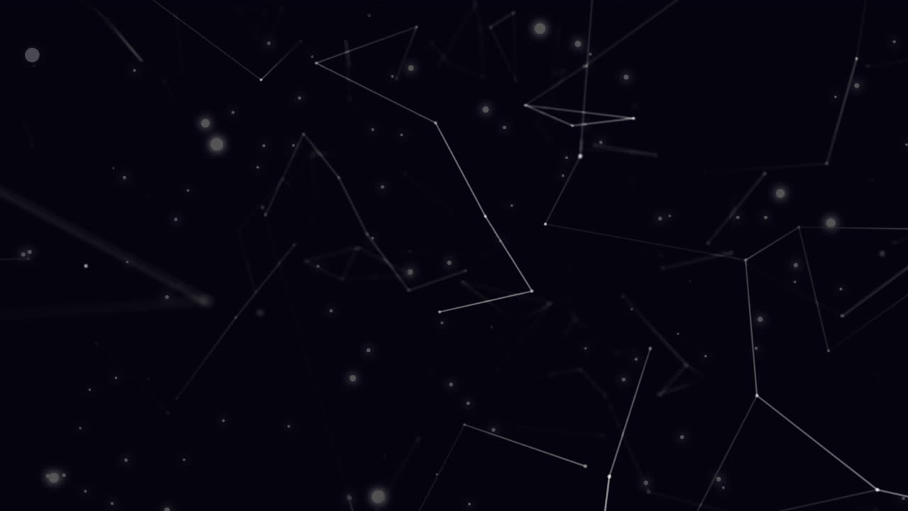 Web of connections against black background