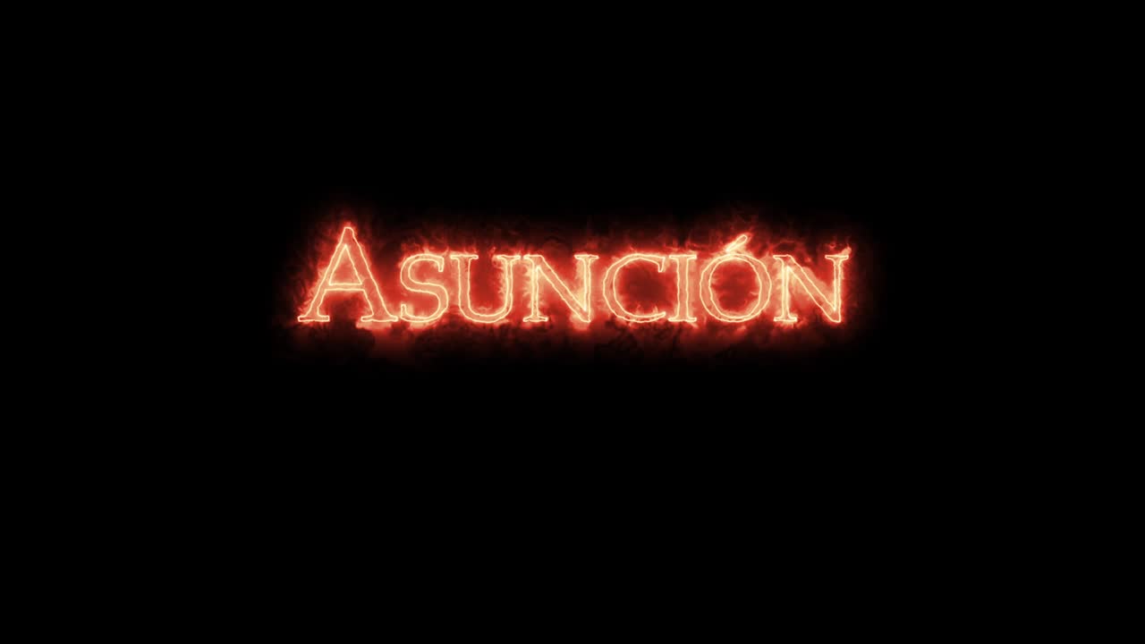 Asuncion written with fire. Loop