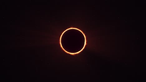 Eclipse-Solar-Total-Corona-De-Anillo-De-Fuego-Desde-El-Espacio