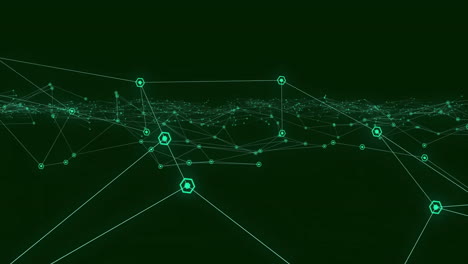 Animation-of-network-of-connections-over-dark-background