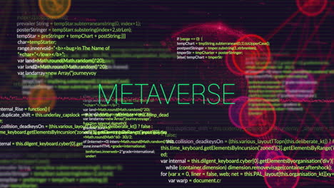 animation of metaverse text over data processing
