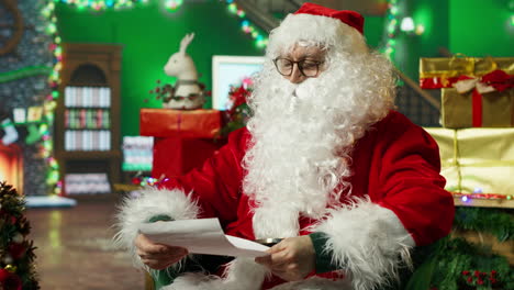 santa claus reading letters