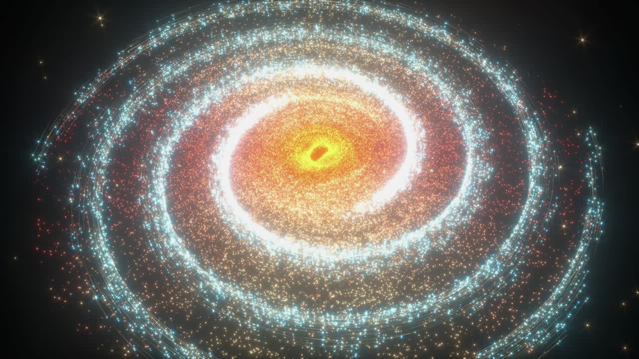 Glowing particles and milky way galaxy,explosive sparks,3d rendering.