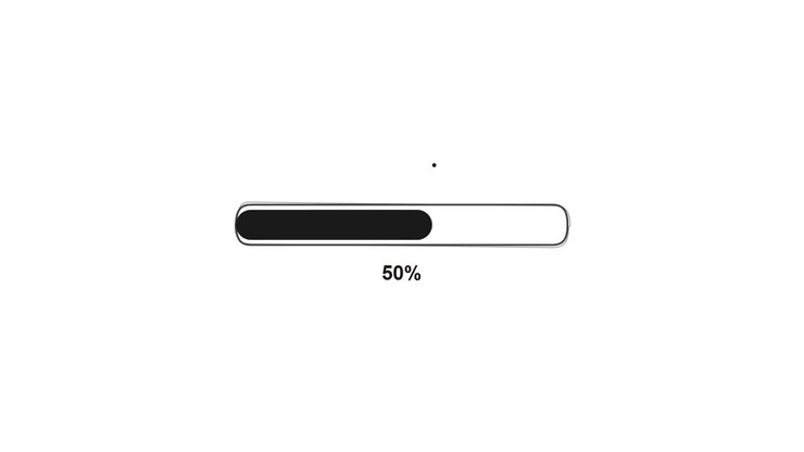 Digital Loading Progress Bar Filling Up