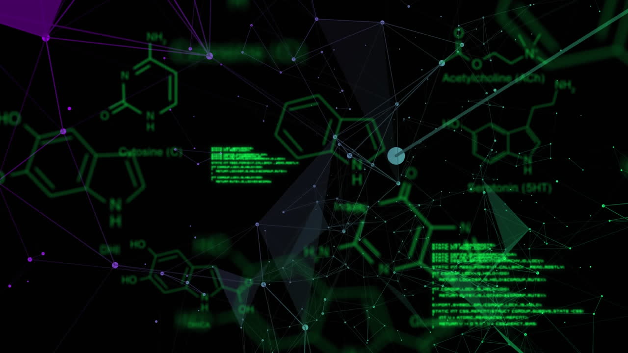 검은 바탕의 연결 네트워크에 대한 의료 데이터 처리