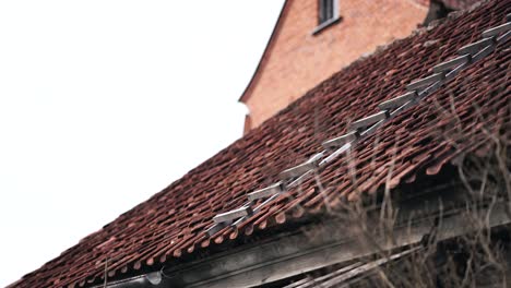 old roof in latvia, kuldiga. 2021 april 13th