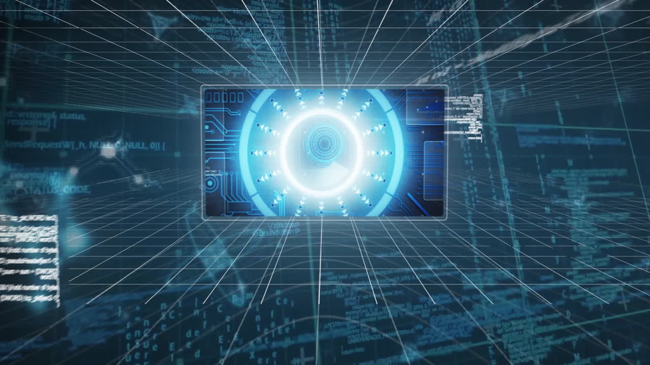 검은 바탕에 스 ⁇  스캐닝과 함께 데이터 처리의 애니메이션