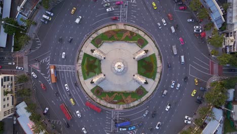 historic traffic circle heavily trafficked