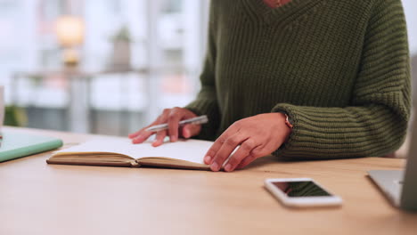 a female entrepreneur making a list of her goals