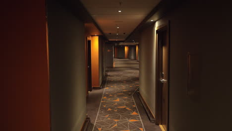 walking to the hotel room through the corridor speed-up