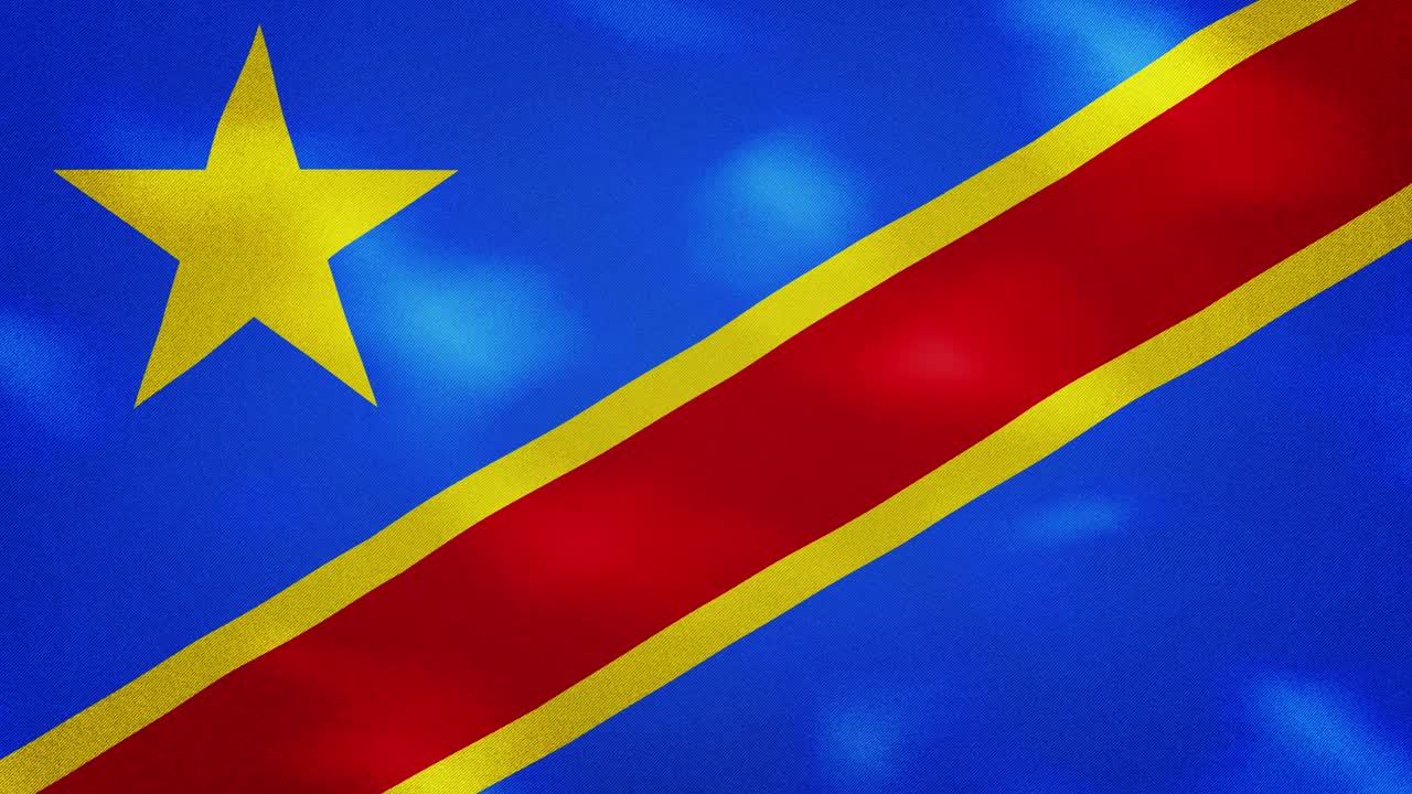 dr congo denso tejido de la bandera ondula, bucle de fondo