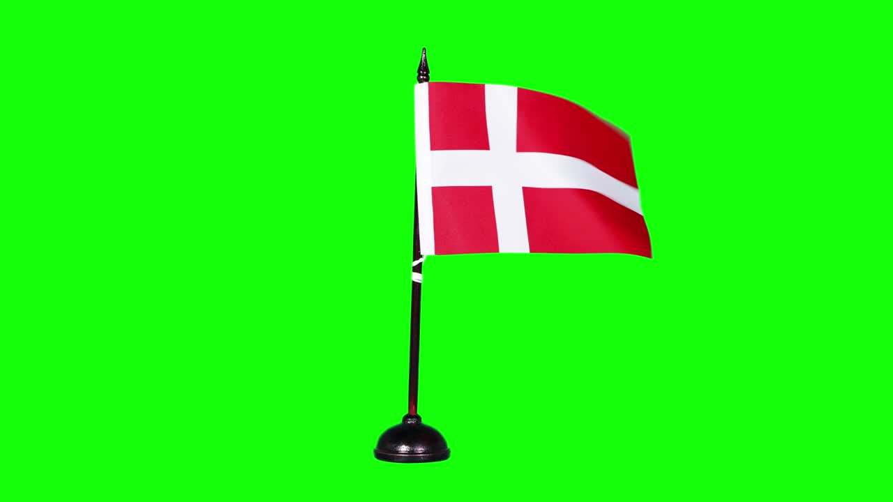 bandera de dinamarca ondeando en el estudio