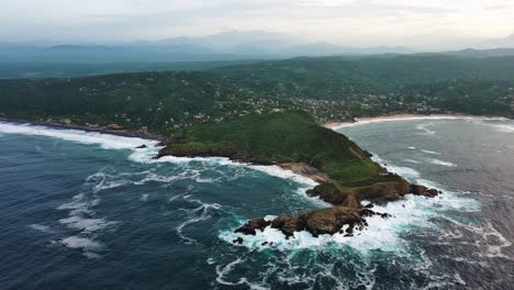 mazunte magic mexican beach town rinconcito mermejita aerial drone above oaxaca