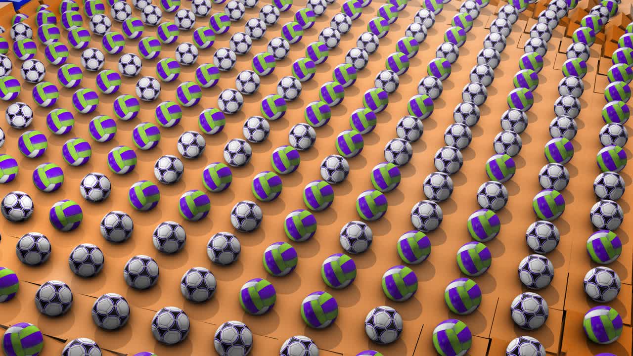 다채로운 스포츠 공 추상적인 배경 파란색