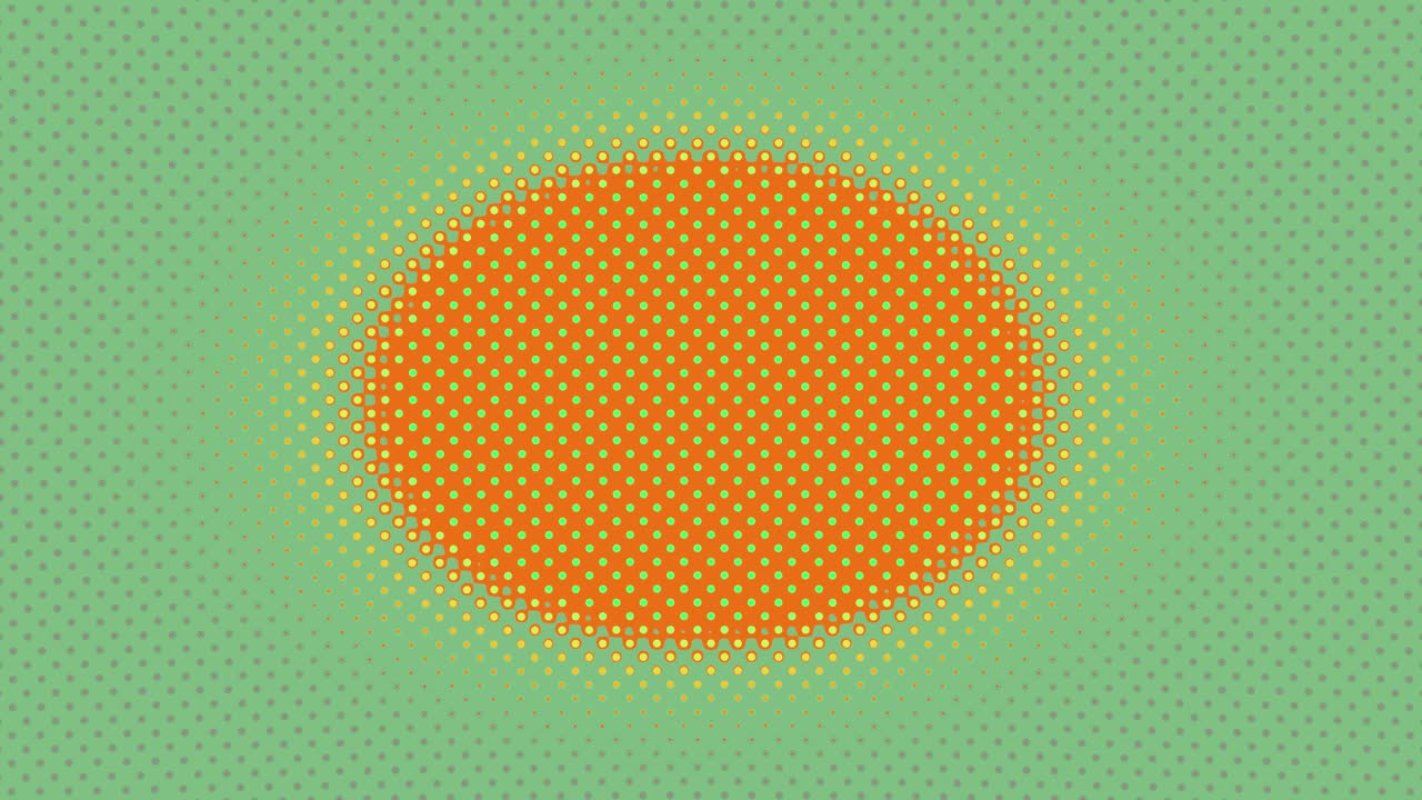 Sfondo Pop Art Animato con Cerchio a Mezzatinta che si Espande e si Contrae