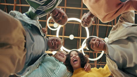 group of children in a huddle