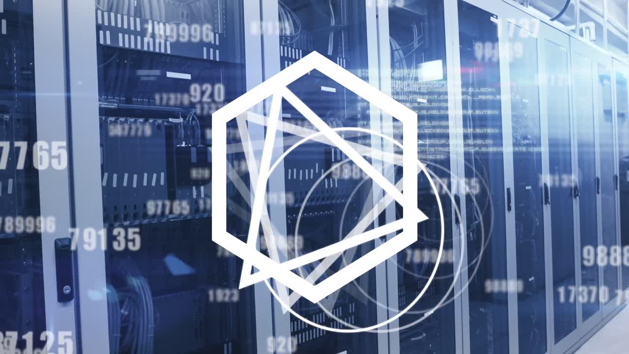 컴퓨터 서버를 통해 데이터 처리의 애니메이션