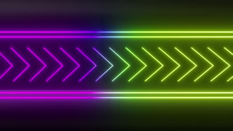 neon arrows on a dark background