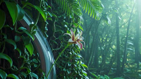 a stunning lily in a tropical forest