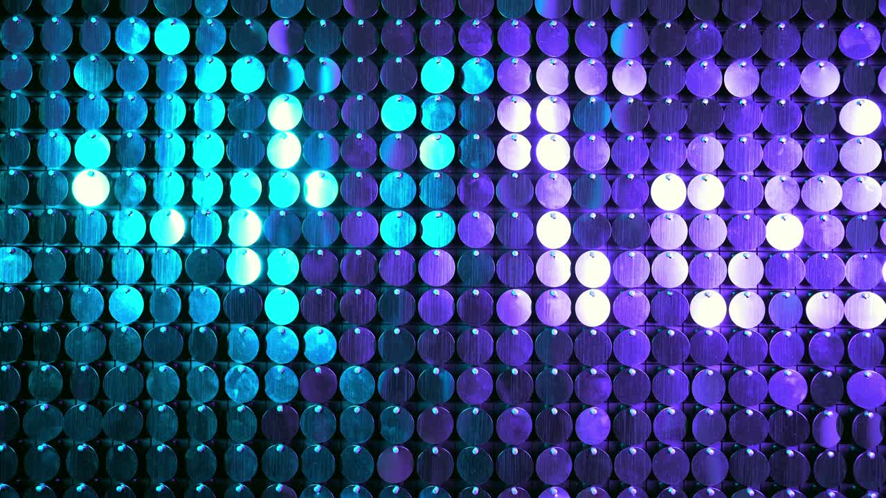 brillos azules y púrpuras brillando fondo reflectante. pared de brillo cinético abstracto en movimiento. decoración de clubes nocturnos. se puede usar como transiciones, añadido a proyectos modernos, fondos de arte.