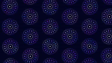 Glowing-blue-and-purple-circle-pattern-on-black-background