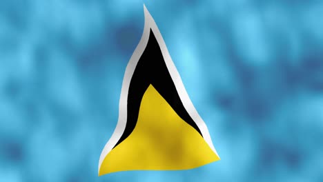 die flagge von st. lucia weht im wind