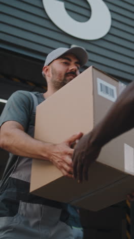 courier handing over a package