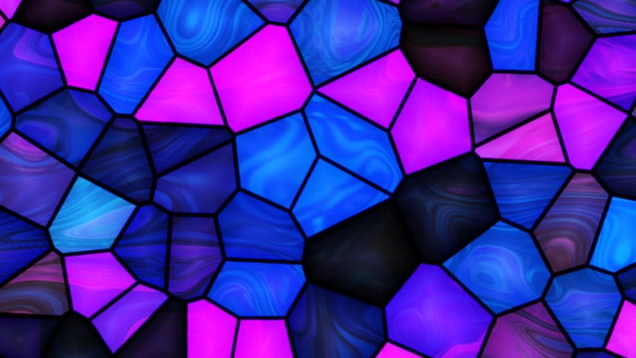Beautiful colorful abstract glass polygonal pattern animation background.