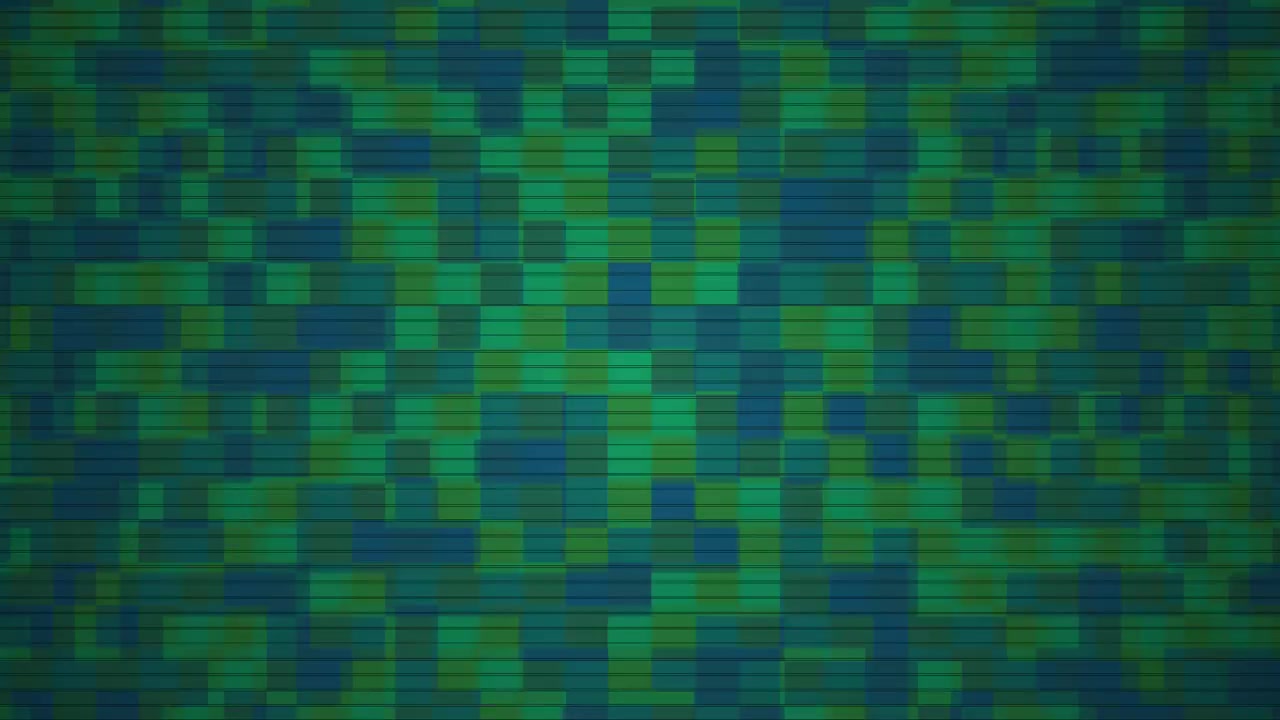 Abstract Dynamic Green and Blue Rectangular Grid Pattern