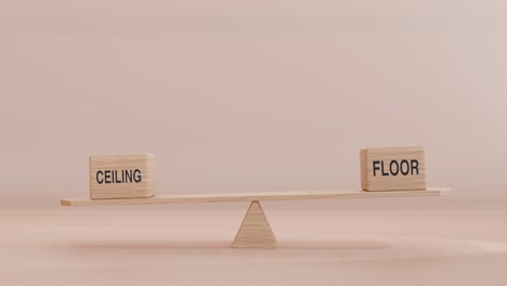 ceiling and floor balancing on seesaw