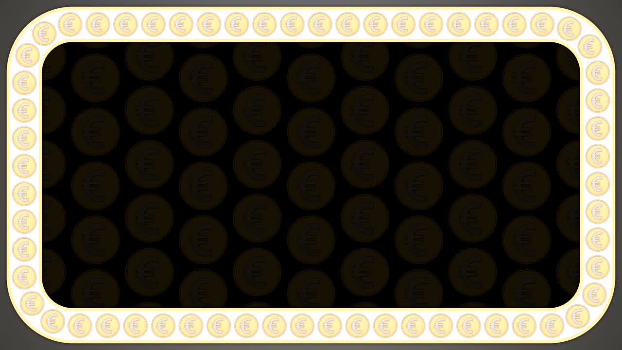 유로 동전 회색 바탕 직사각형 프레임