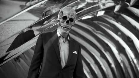 man in a skull mask