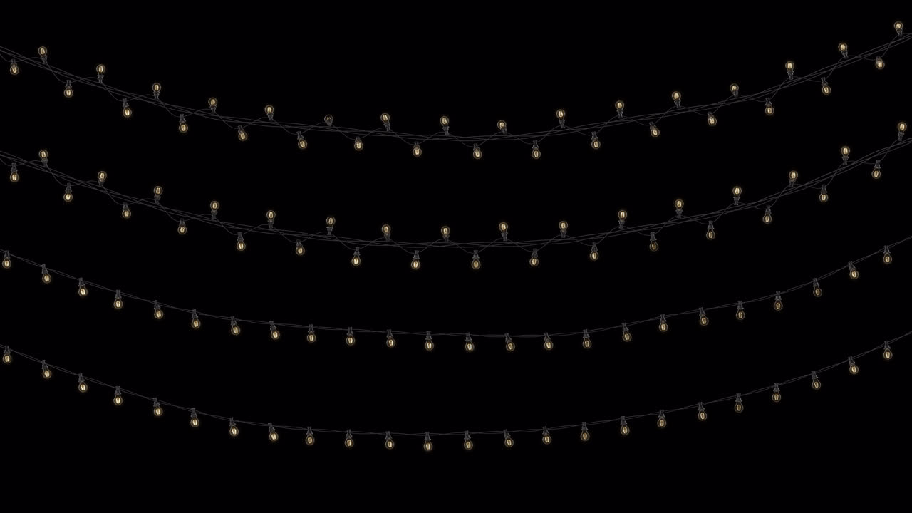 어두운 배경에 맞춰 축제 장식을 위한 우아하고 아름다운  조명