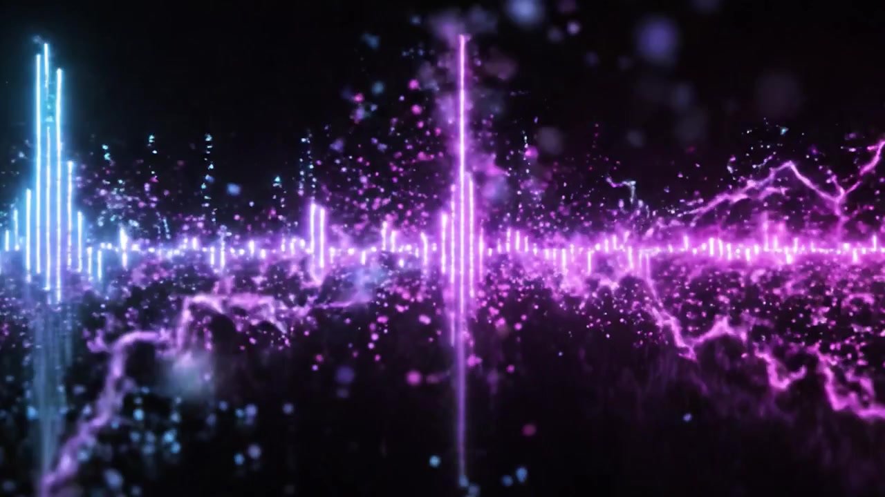 Dynamic Soundwave Visualizations: Exploring Vibrant Audio Frequencies through Electric Blue and Radiant Pink Patterns in a Stunning Digital Display