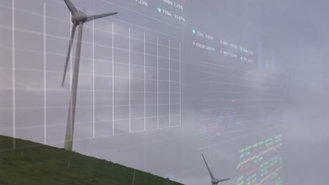 animation of data processing over wind turbine